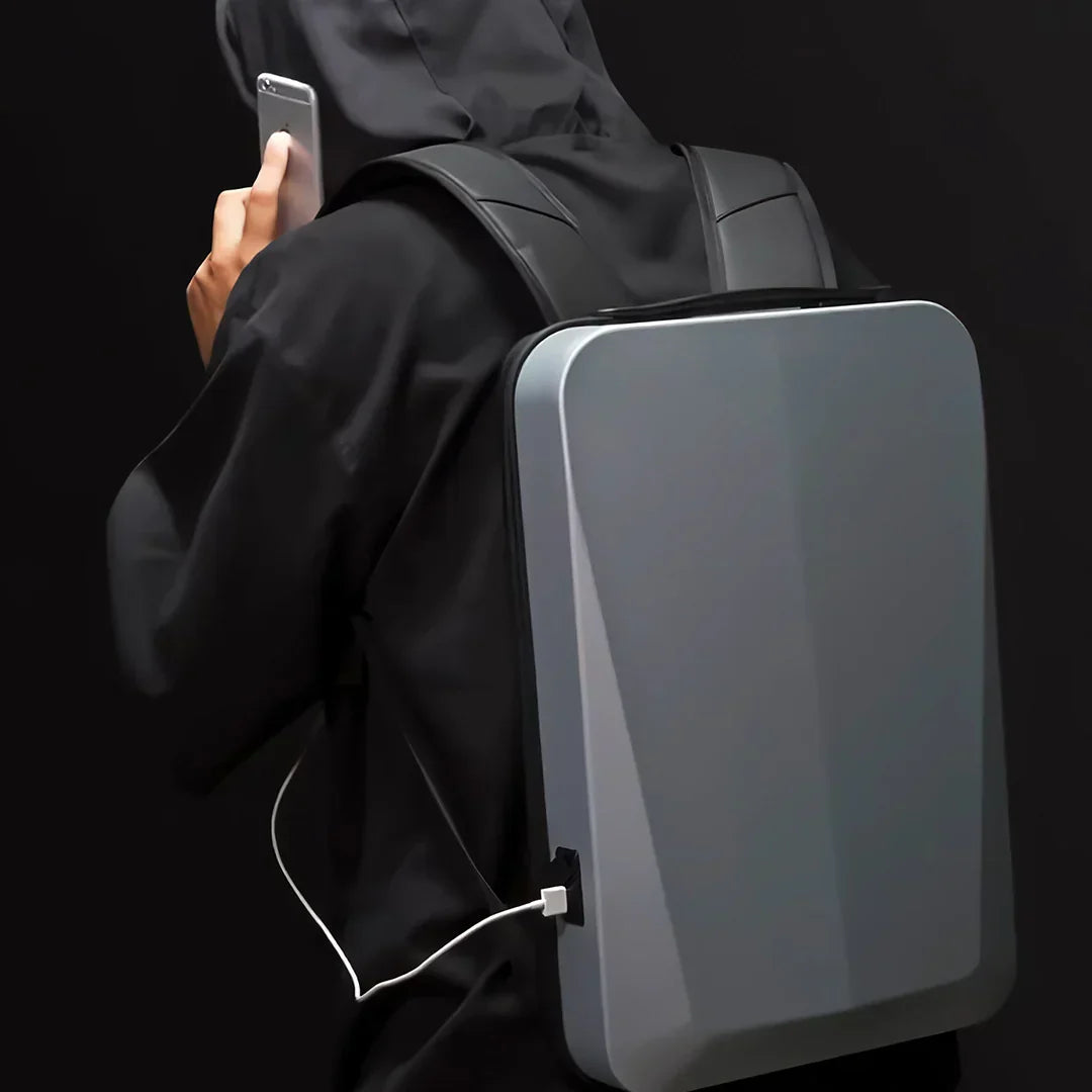 Men's Hardshell Security Backpack Lockable Anti-Theft Everyday Bag