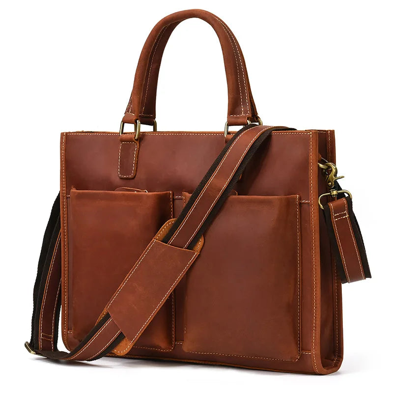 Men's Vintage Leather Travel Crossbody Messenger Handbag