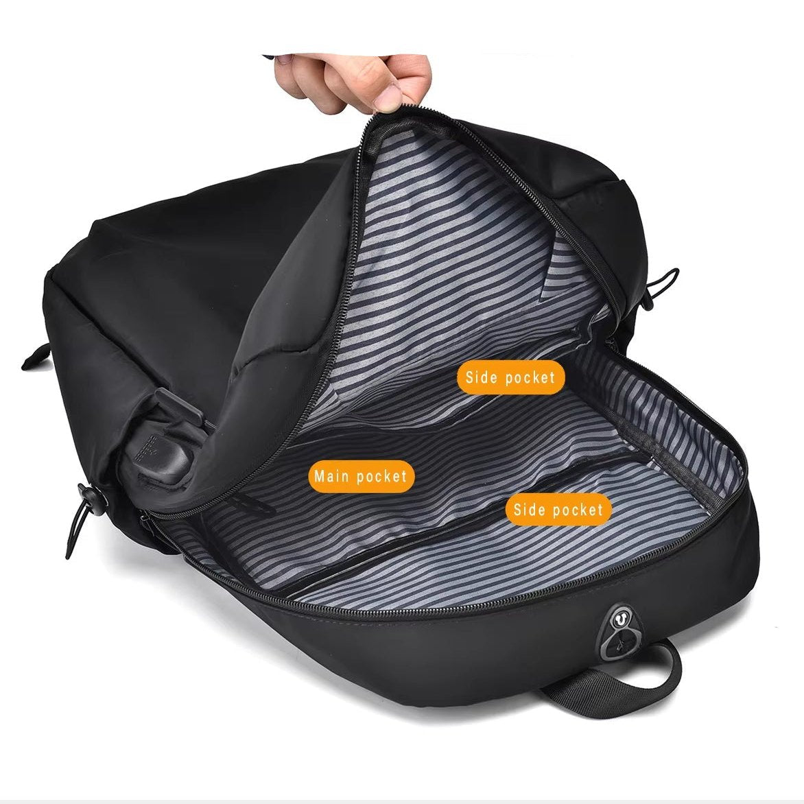 Men's Laptop Backpack Compact Multi-Pocket Travel Bag