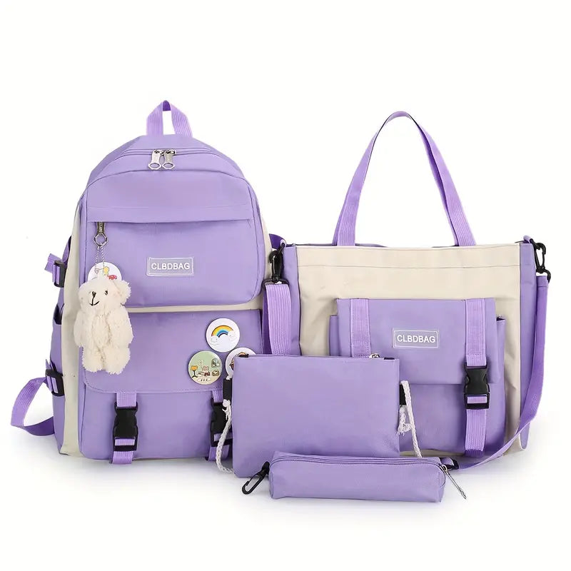 Emma | 4pc Large Capacity Kids School Backpack Set