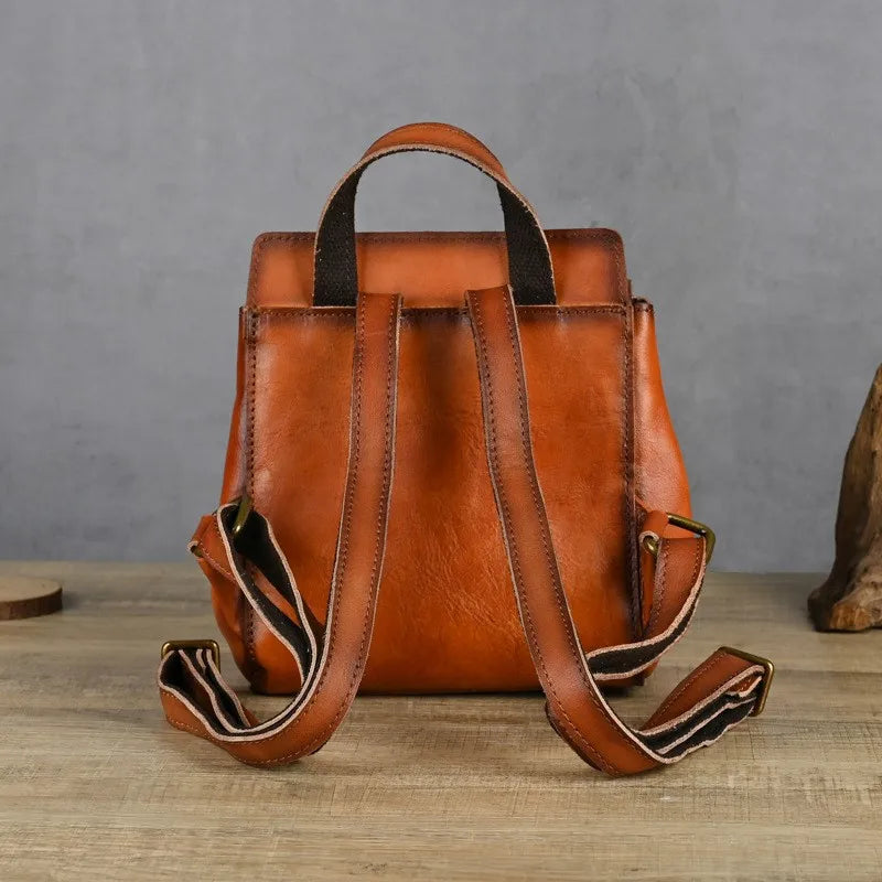 Mila | Vintage Leather Women's Mini Daypack Backpack