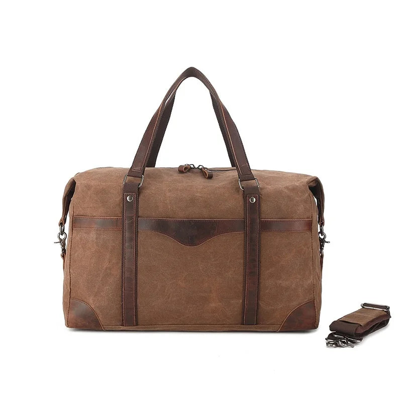 Vince | Large Waxed Canvas Travel Weekender Garment Duffle Bag