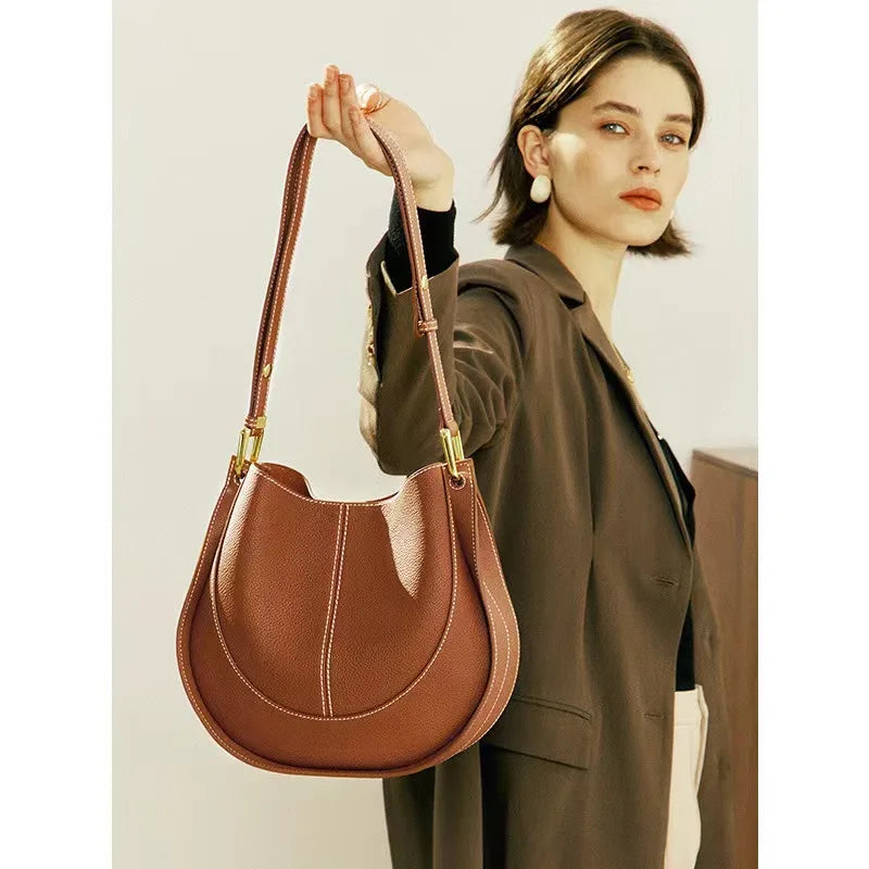 Clara | Women's Genuine Leather Crossbody Messenger Saddle Bag