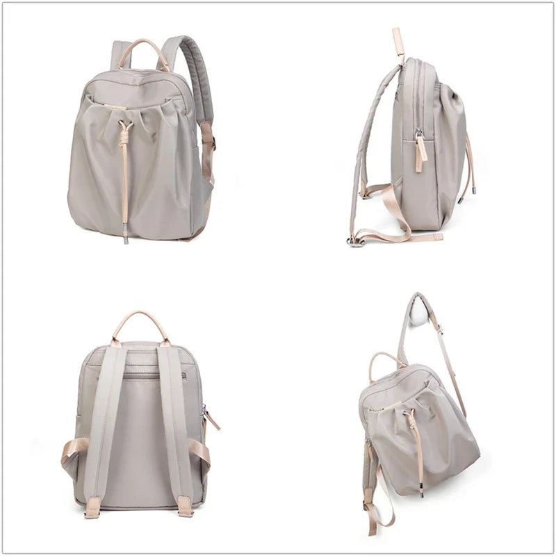 Chloe | Women's Fashion Daypack with Pleated Drawstring Travel Laptop Backpack