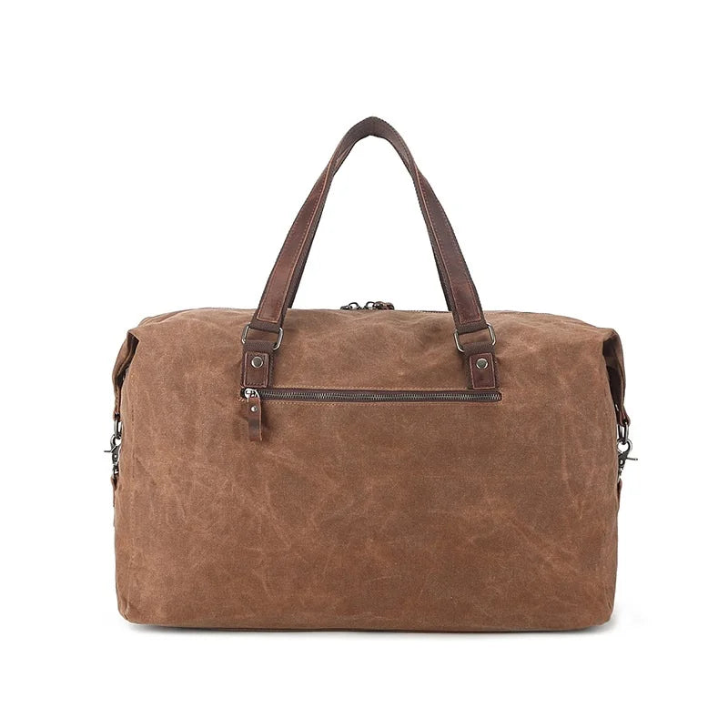 Vince | Large Waxed Canvas Travel Weekender Garment Duffle Bag