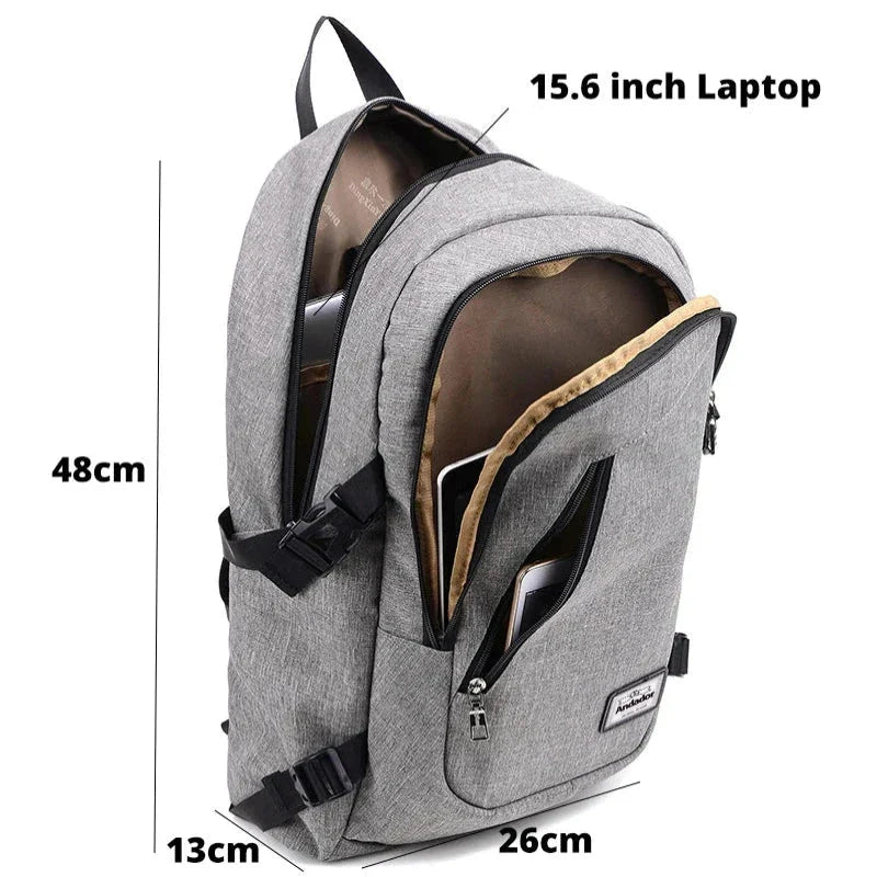 James | Men's Anti-Theft Laptop Travel Backpack with USB Charging Port