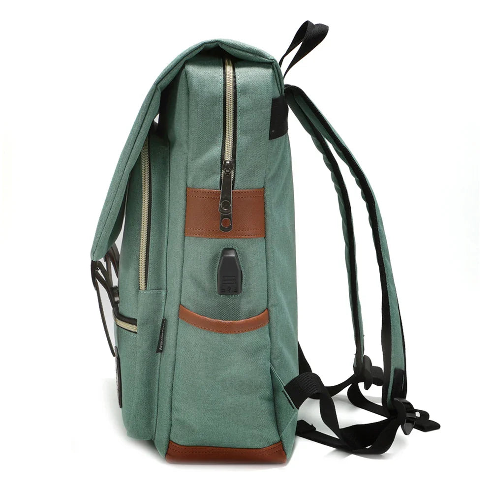 Allen | Vintage Canvas Casual School Travel Laptop Backpack