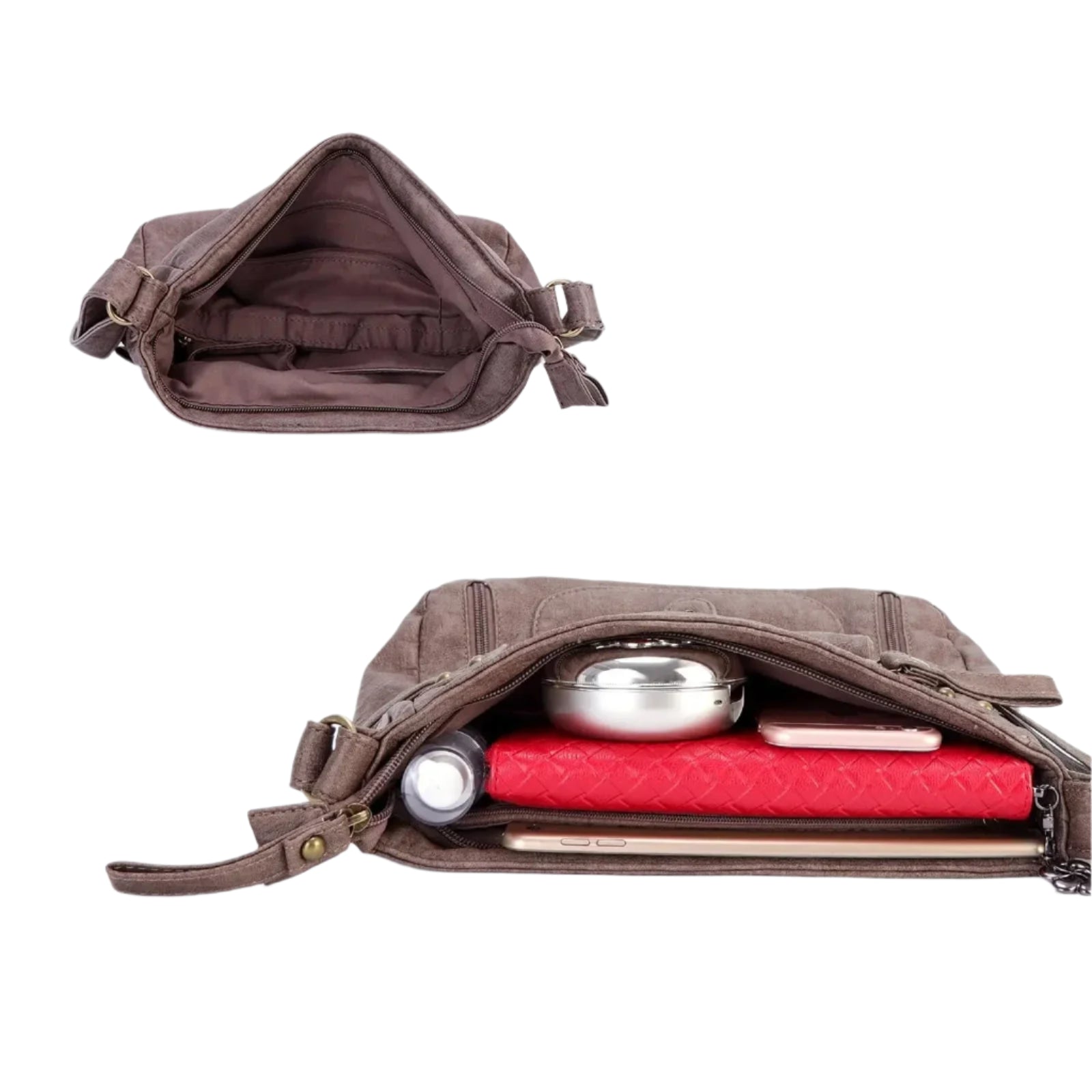Sienna | Women's Multi-Pocket PU Leather Crossbody Messenger Bag