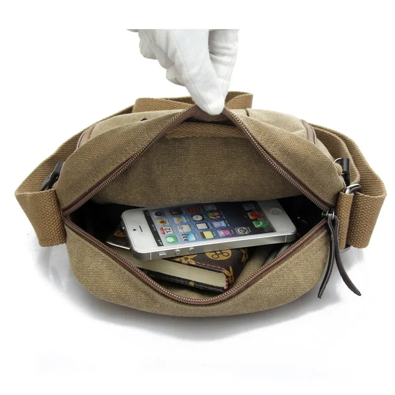 Maxwell | Men's Canvas Small Crossbody Messenger Bag