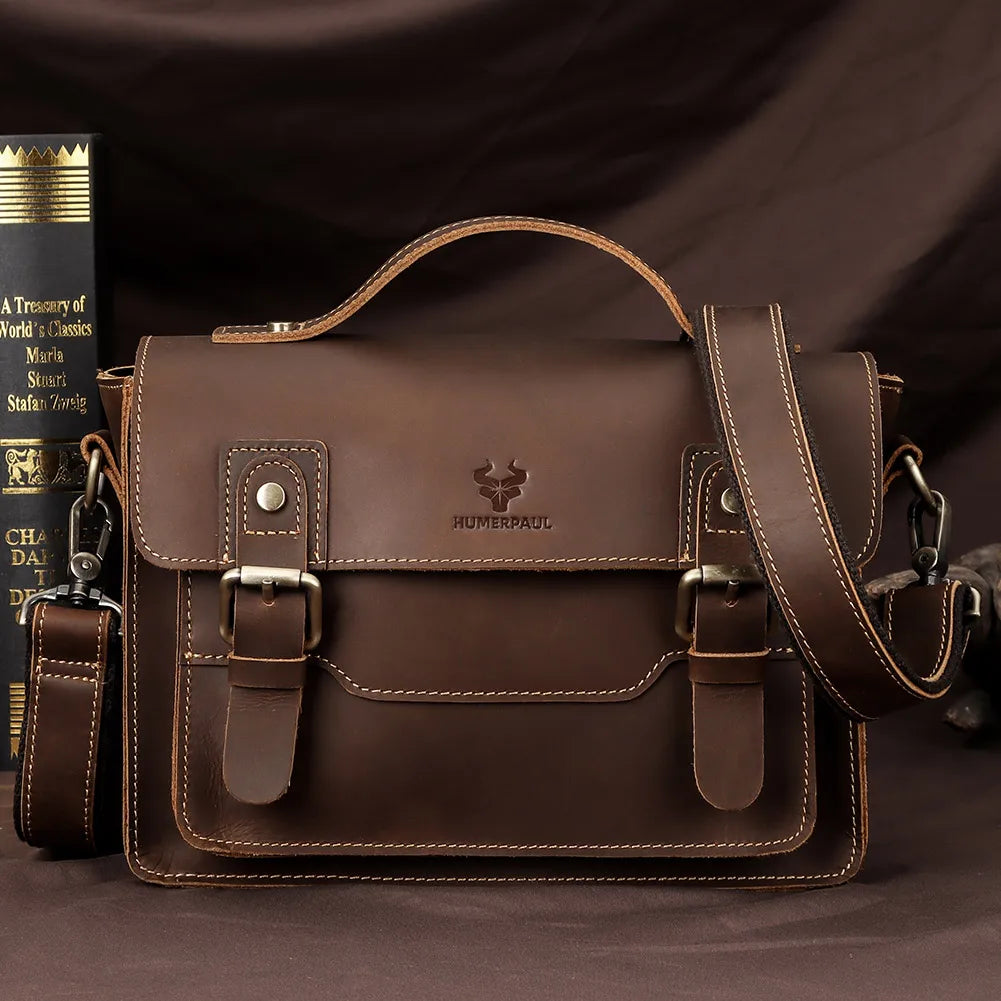 Jamie | Men's Vintage Crazy Horse Leather Crossbody Handbag