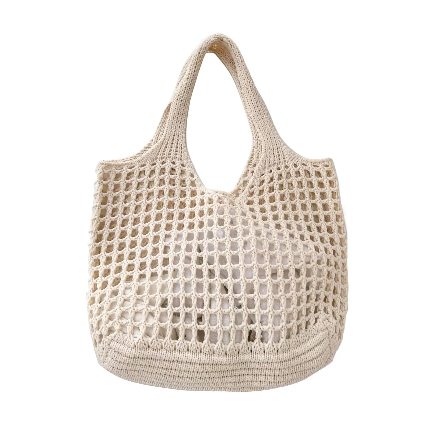 Women’s Crochet Tote Bag Spacious Hollow Knit Everyday Tote