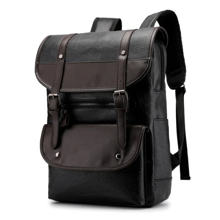 Summit | Men's PU Leather Large Capacity Waterproof Laptop Backpack