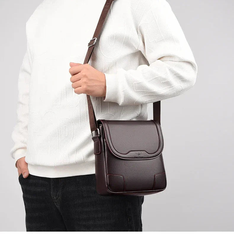 Men's Fashion PU Leather Crossbody Messenger Bag