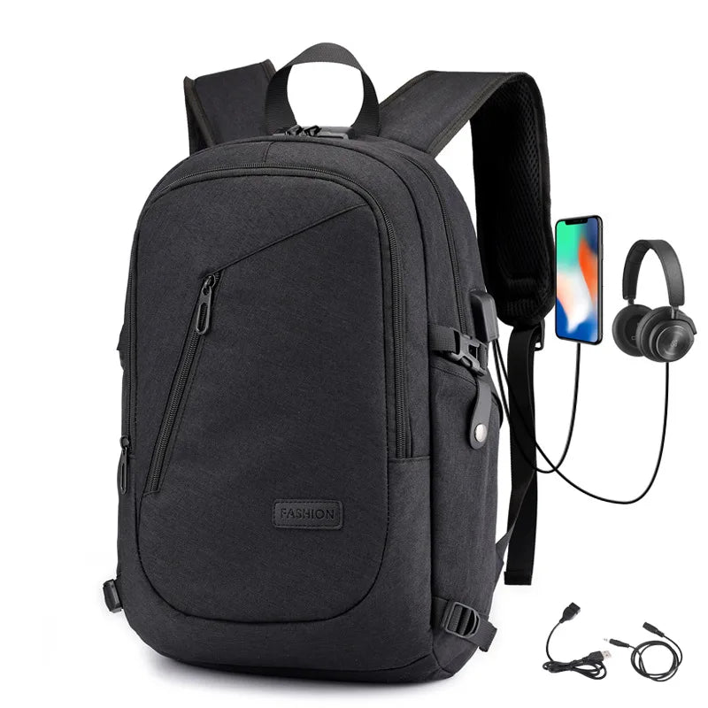 James | Men's Anti-Theft Laptop Travel Backpack with USB Charging Port