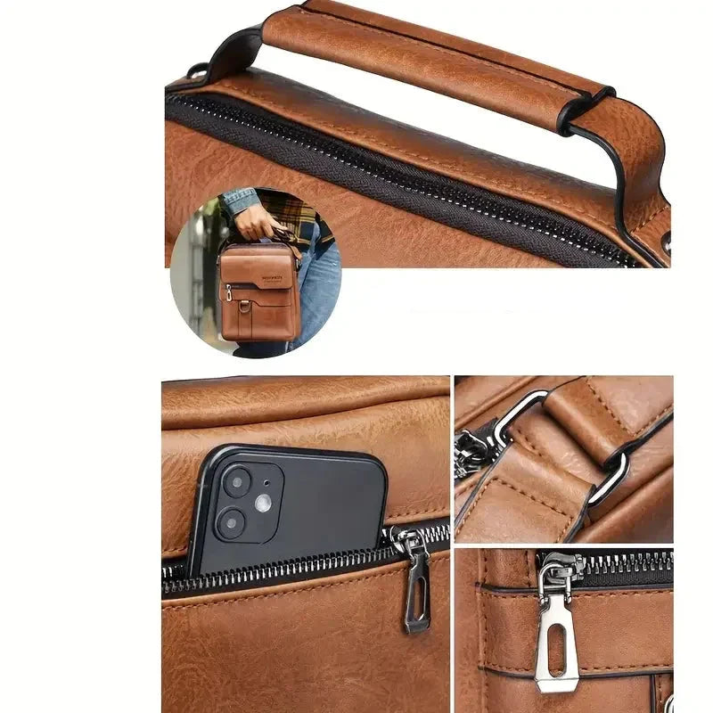 Kevin | Men's PU Leather Small Crossbody Messenger Bag