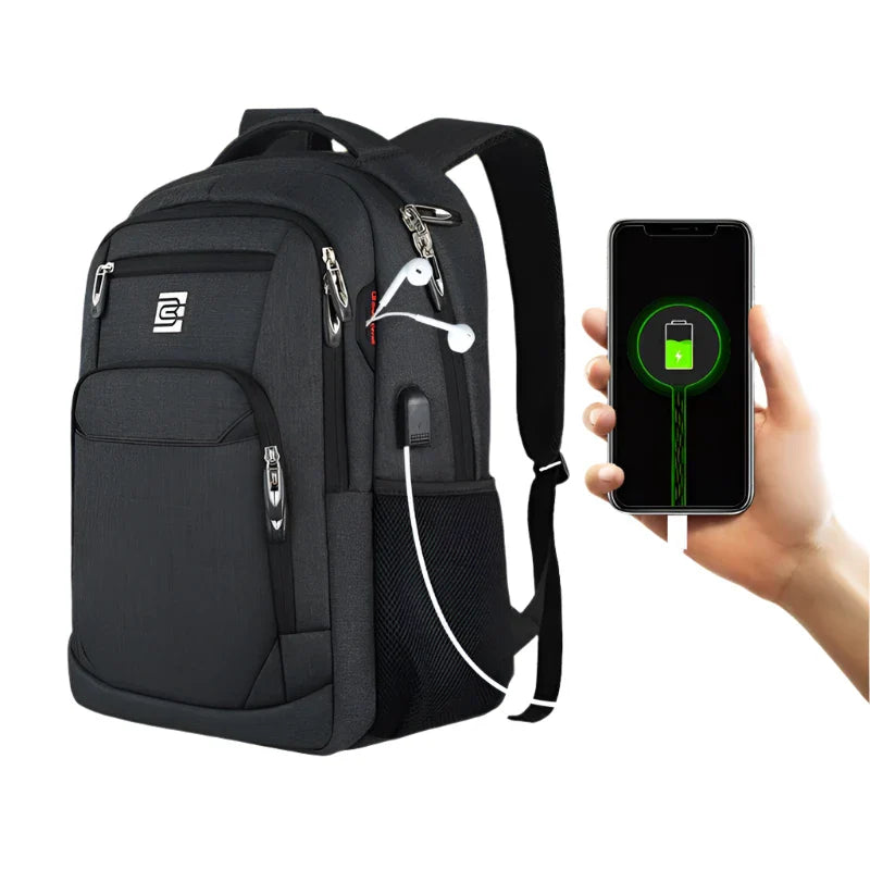 Slim Business Laptop Travel Hiking Backpack with USB Port