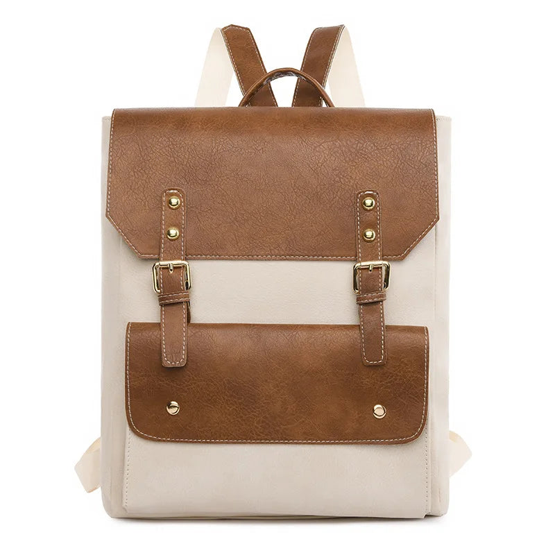 Evelyn | Women's Vintage Buckle Flap Travel Laptop Backpack