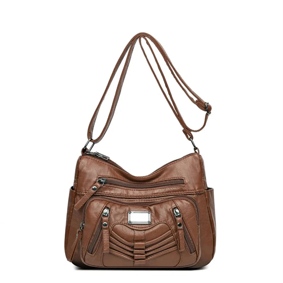Elena | Women's PU Leather Large Crossbody Messenger Bag