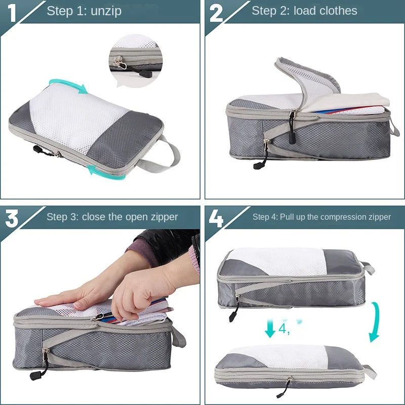 Sophia | 3-Piece Set Expandable Compression Packing Cubes for Travel & Luggage Organisation