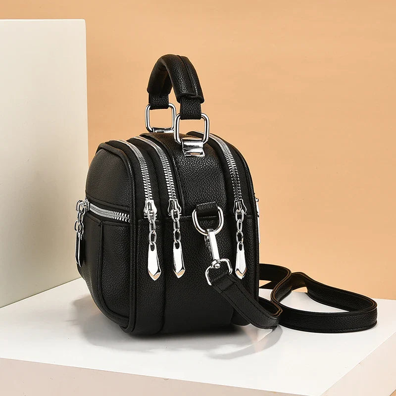 Emma | Women's Small Compact Multi-Zip Crossbody Handbag