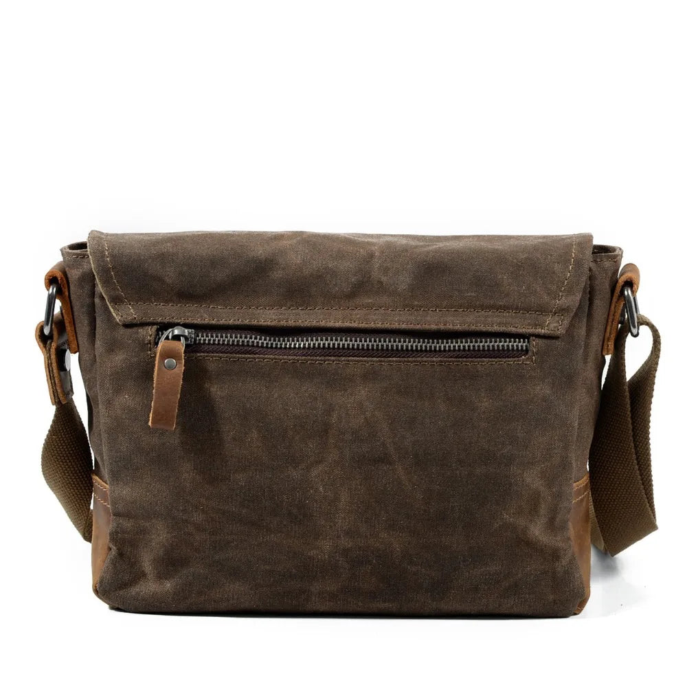 Men's Vintage Waterproof Canvas Crossbody Messenger Bag