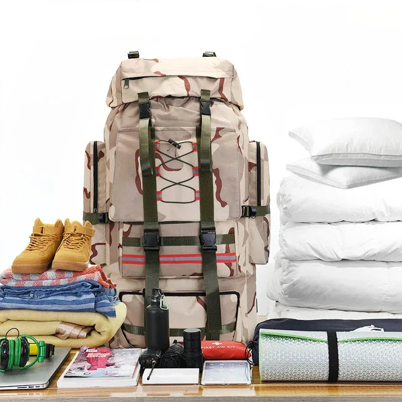 Max | 130L Waterproof Men's Travel Hiking Large Rucksack Backpack