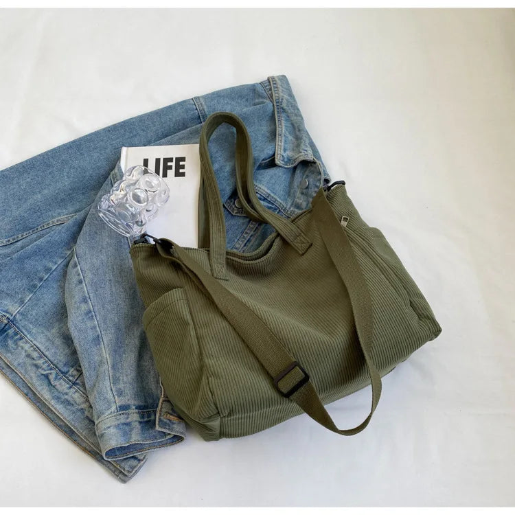 Women's Corduroy Crossbody Travel Bag