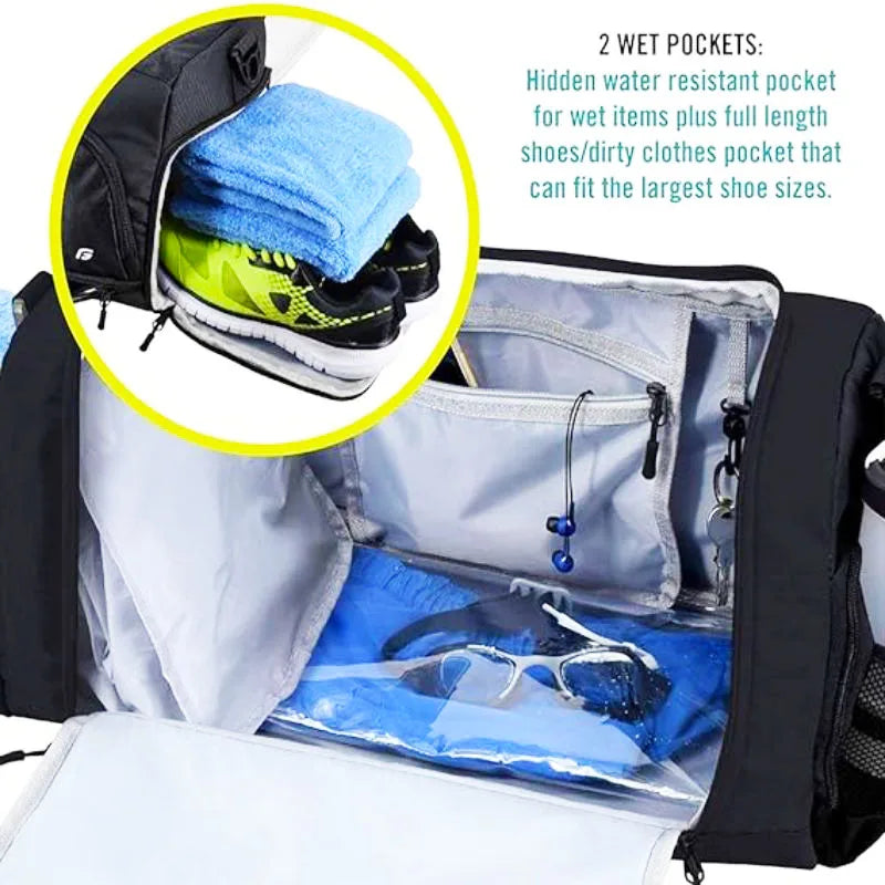 Ethan | Ultimate Gym Sports Travel Duffle Bag with 10 Optimal Compartments