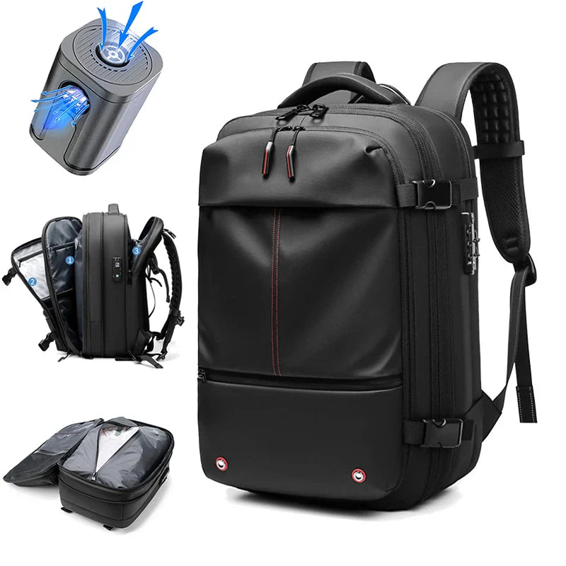 Max | Men's Expandable Vacuum Compression Large Travel Laptop Backpack