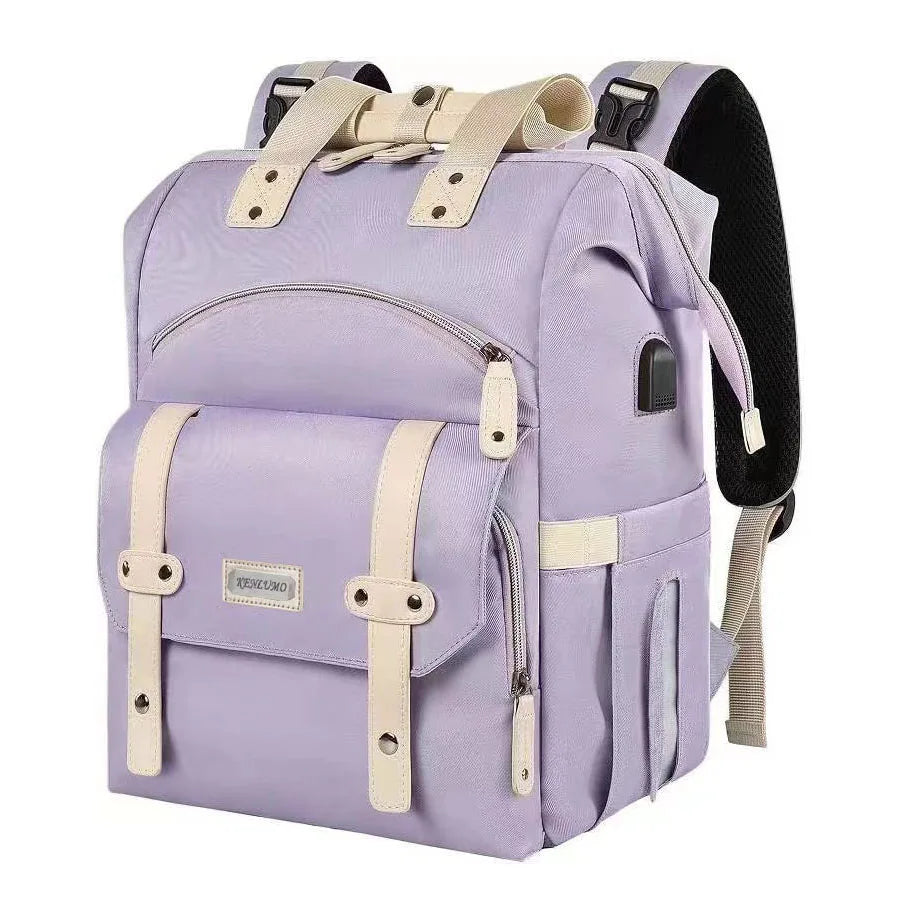 Grace | Women's Oxford Fabric Large Travel Laptop Backpack with USB Charging Port