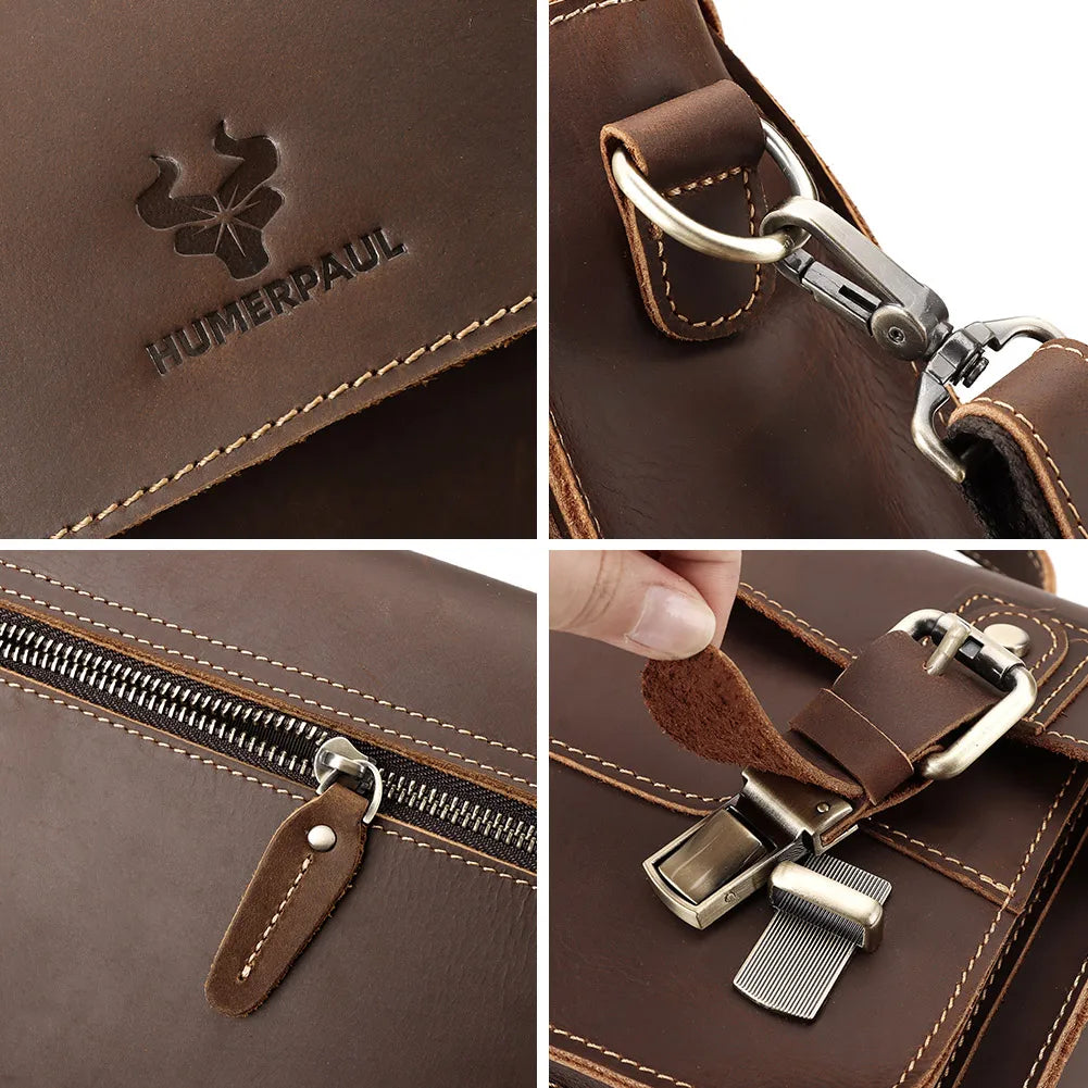 Jamie | Men's Vintage Crazy Horse Leather Crossbody Handbag
