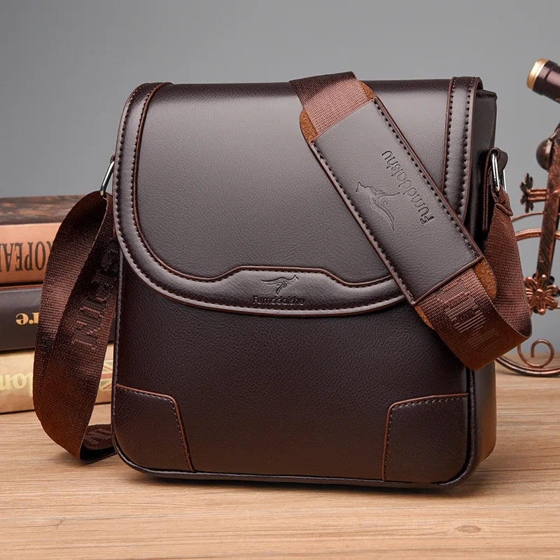 Men's Fashion PU Leather Crossbody Messenger Bag