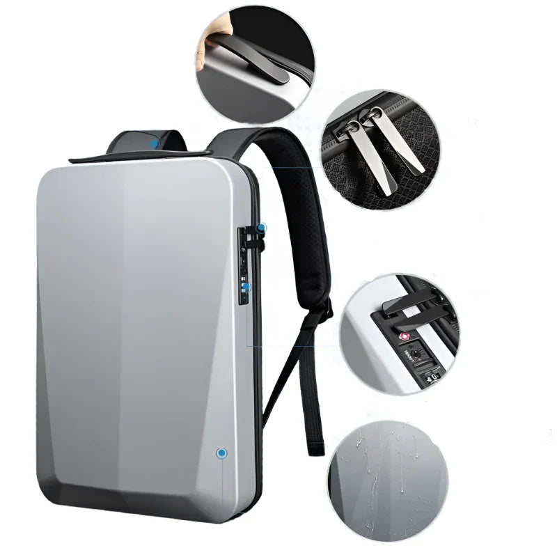 Liam | Men's Ultra-thin Hard Case Business Travel Laptop Anti-theft Backpack