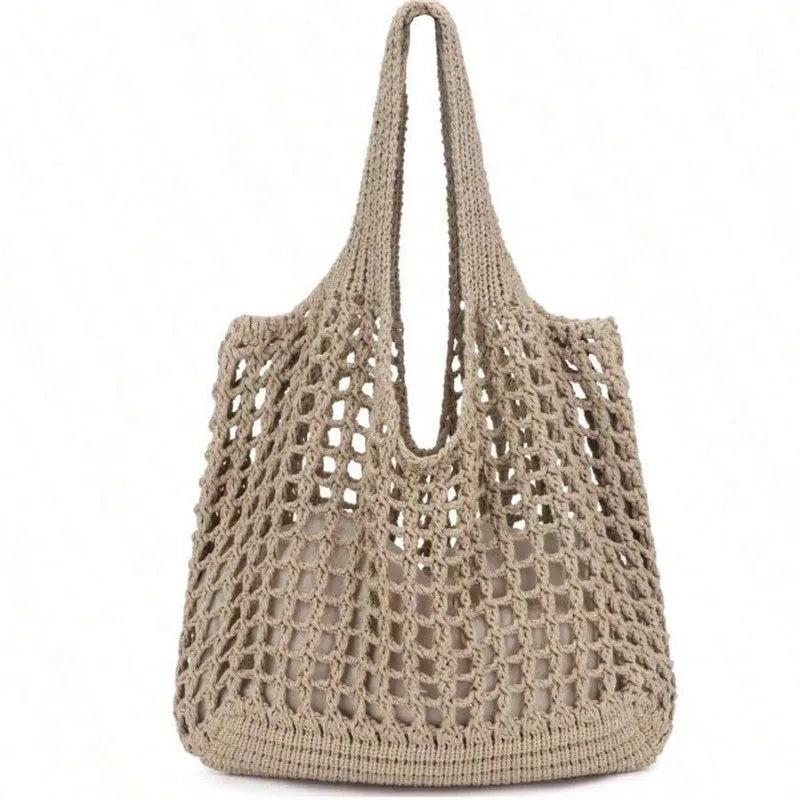 Women’s Crochet Tote Bag Spacious Hollow Knit Everyday Tote
