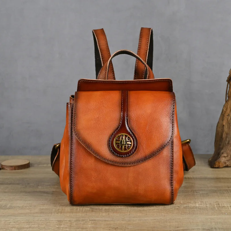 Mila | Vintage Leather Women's Mini Daypack Backpack