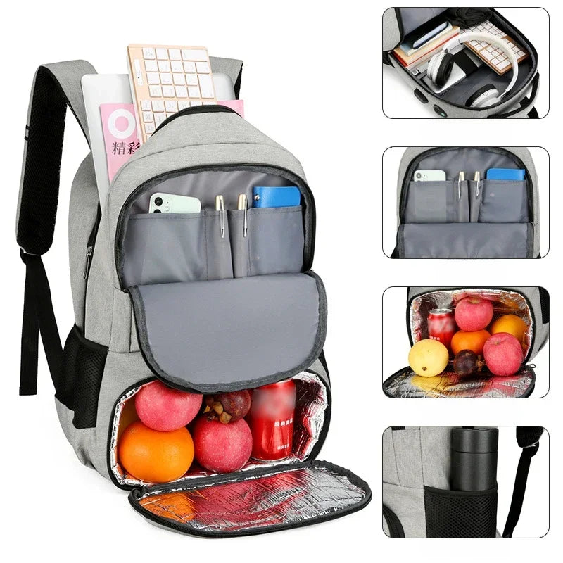 Marcus | Men's Multi-Functional Waterproof Travel Backpack with Insulated Lunch Compartment
