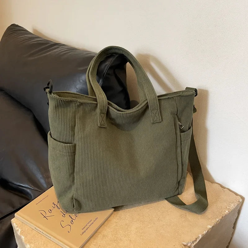 Women's Corduroy Crossbody Travel Bag