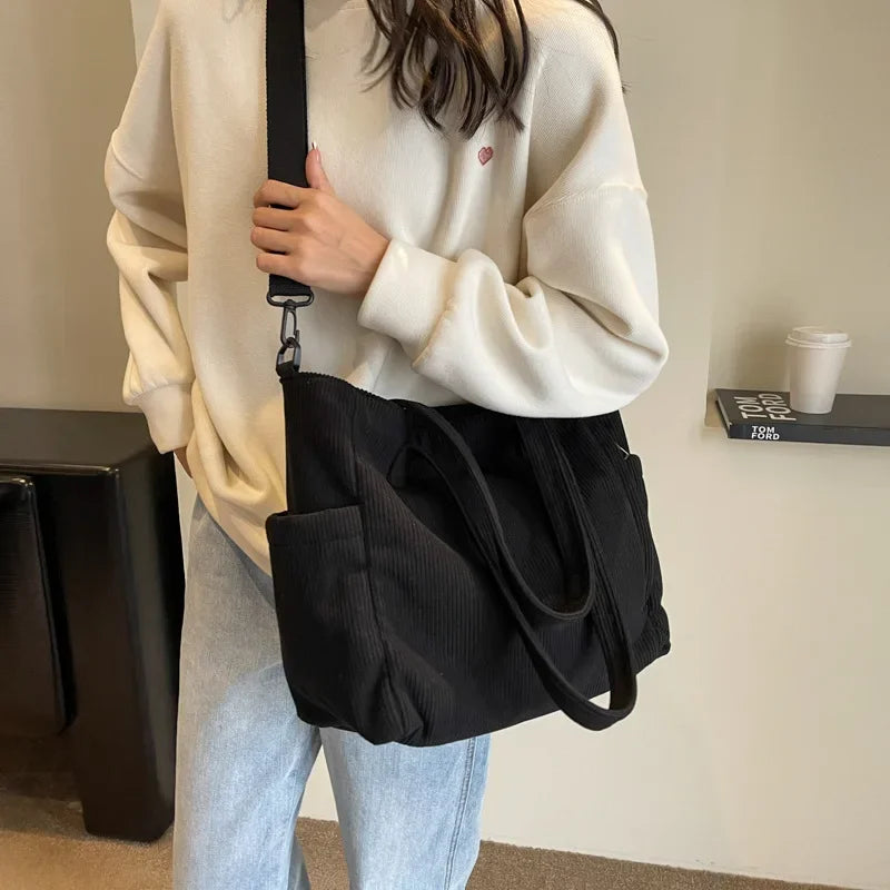 Women's Corduroy Crossbody Travel Bag