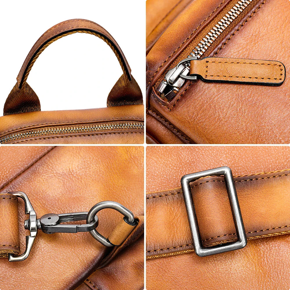 Oliver | Men's Vintage Cowhide Leather Crossbody Sling Travel Bag