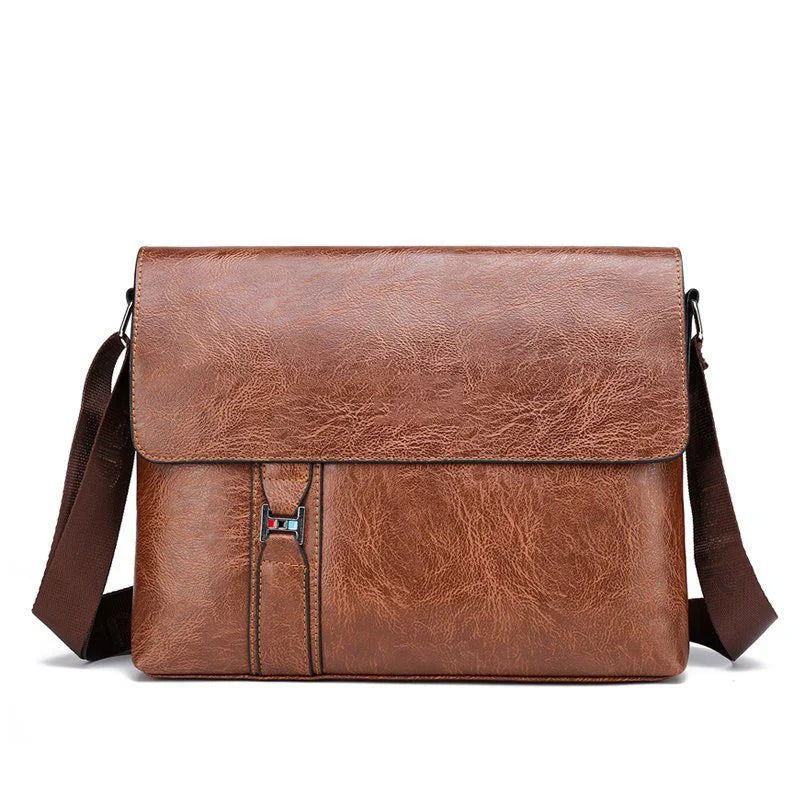 Jack | Men's Simple Large Capacity Leather Crossbody Messenger Sling Bag