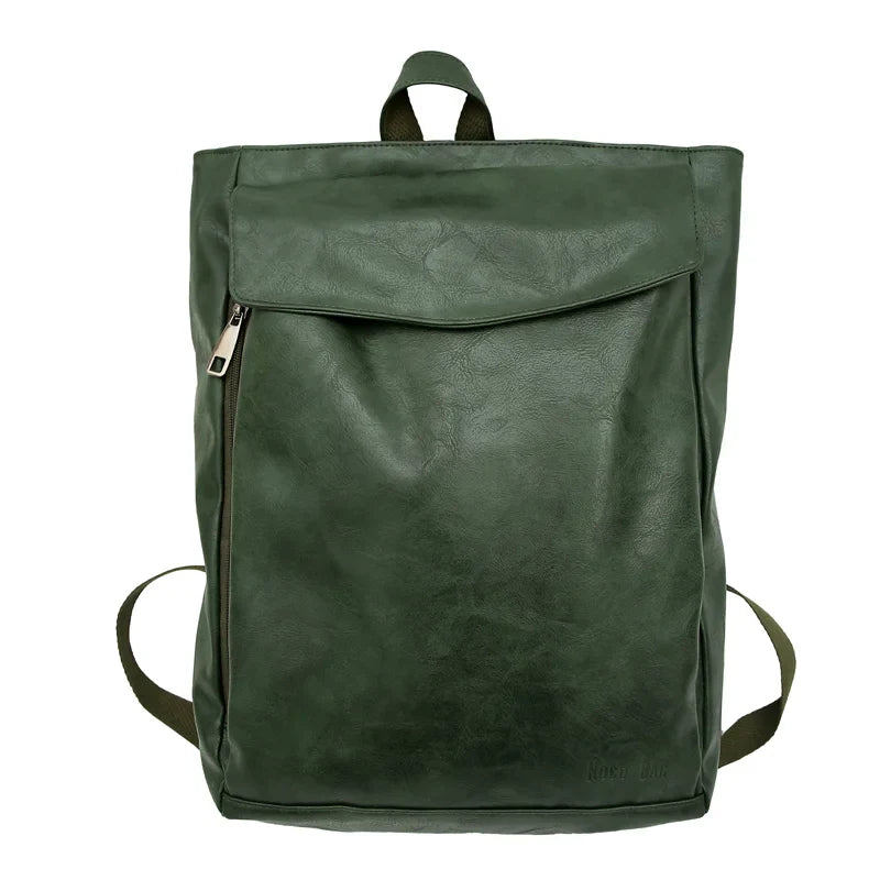 Men's Stylish Waterproof PU Leather Travel Backpack