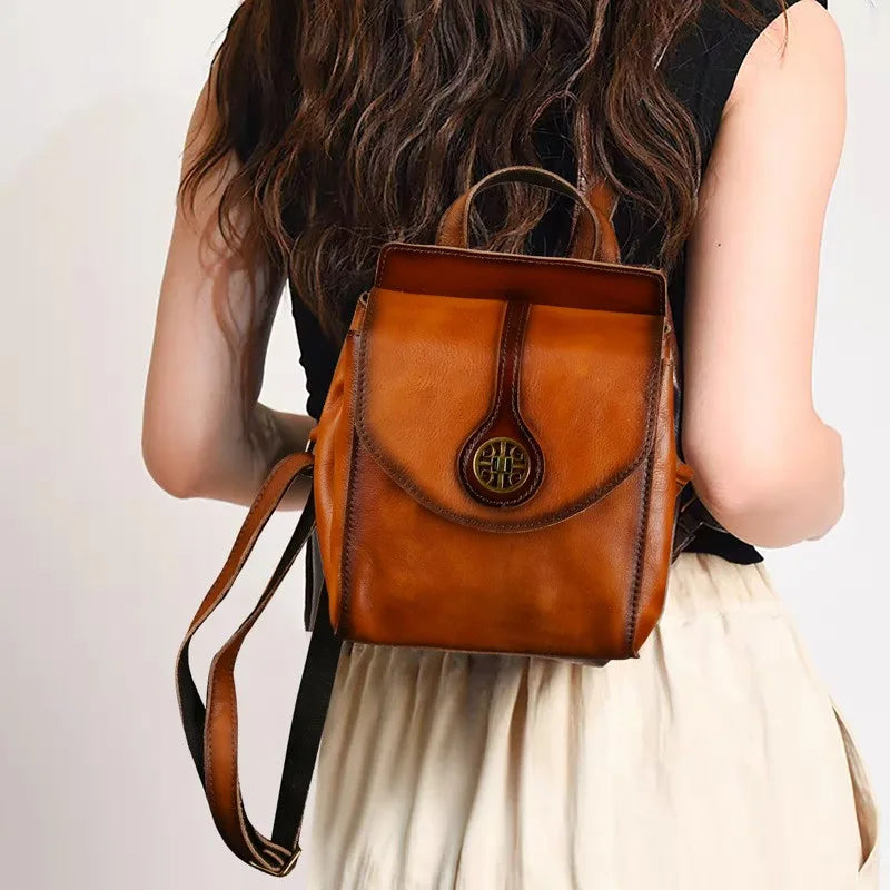 Mila | Vintage Leather Women's Mini Daypack Backpack