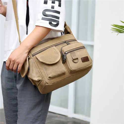 Calvin | Men's Canvas Crossbody Messenger Bag