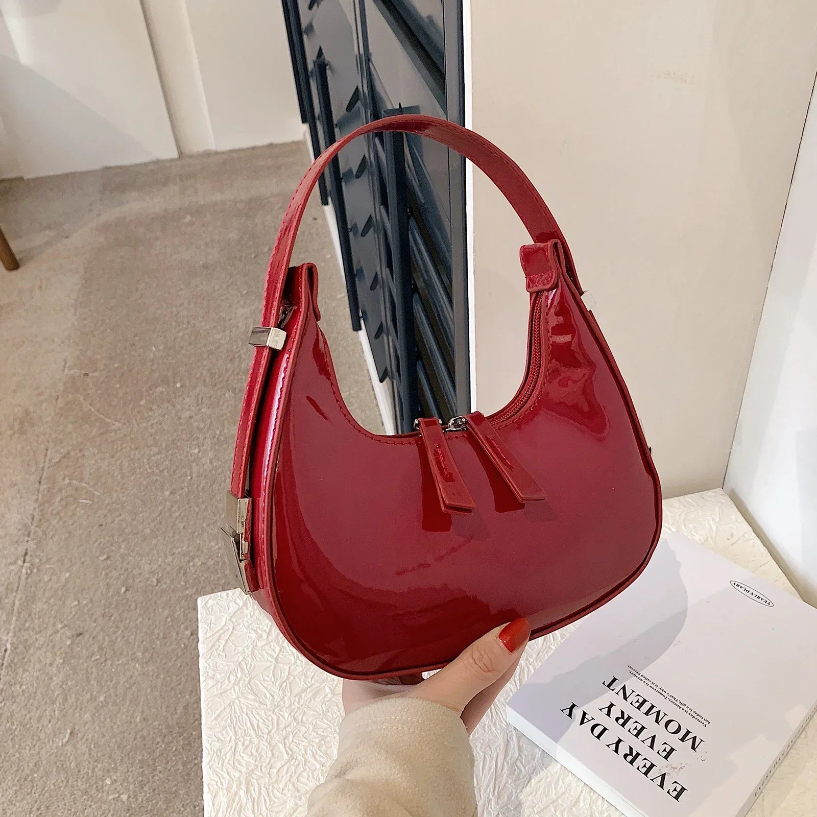 Women's Crescent Shoulder Bag Chic Lightweight Day-to-Night Design