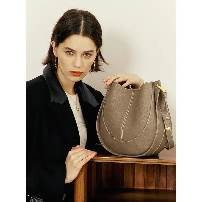 Clara | Women's Genuine Leather Crossbody Messenger Saddle Bag