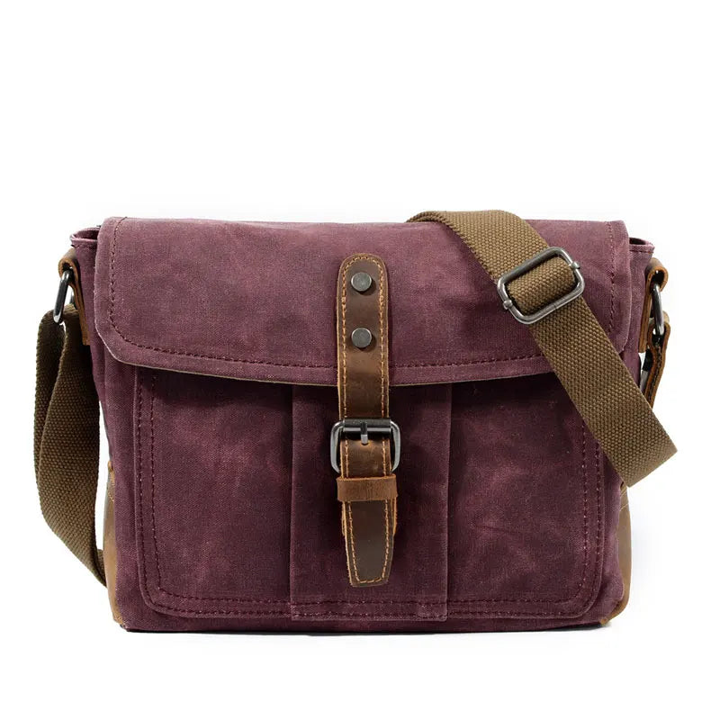 Men's Vintage Waterproof Canvas Crossbody Messenger Bag