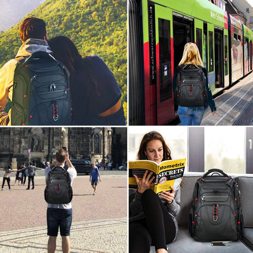 Caden | Men's Large Waterproof Canvas Travel Laptop Backpack with USB Charging Port