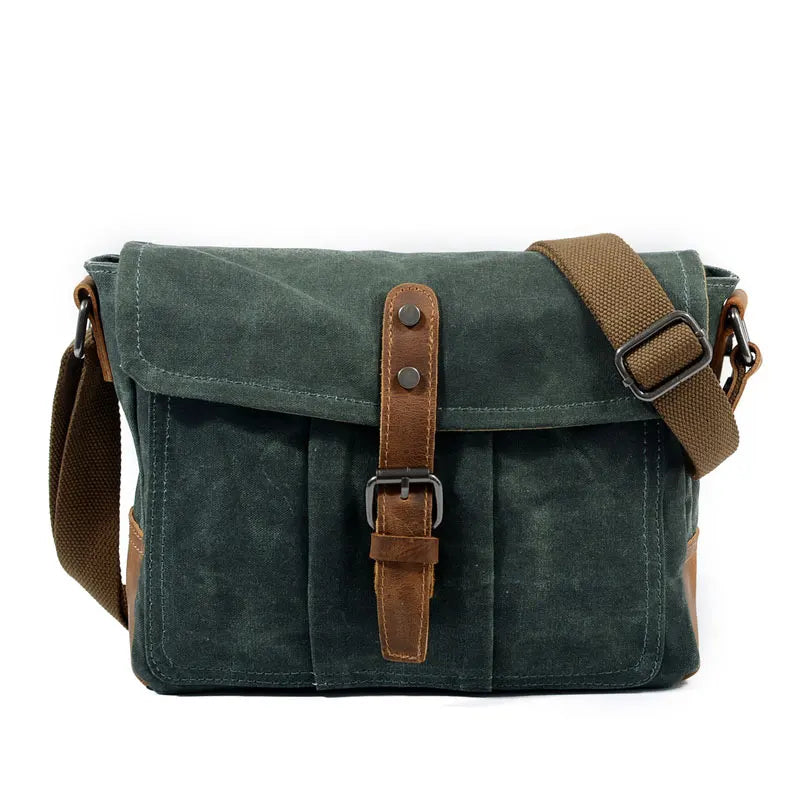 Men's Vintage Waterproof Canvas Crossbody Messenger Bag