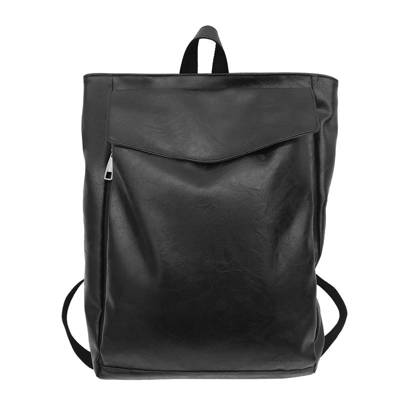 Men's Stylish Waterproof PU Leather Travel Backpack