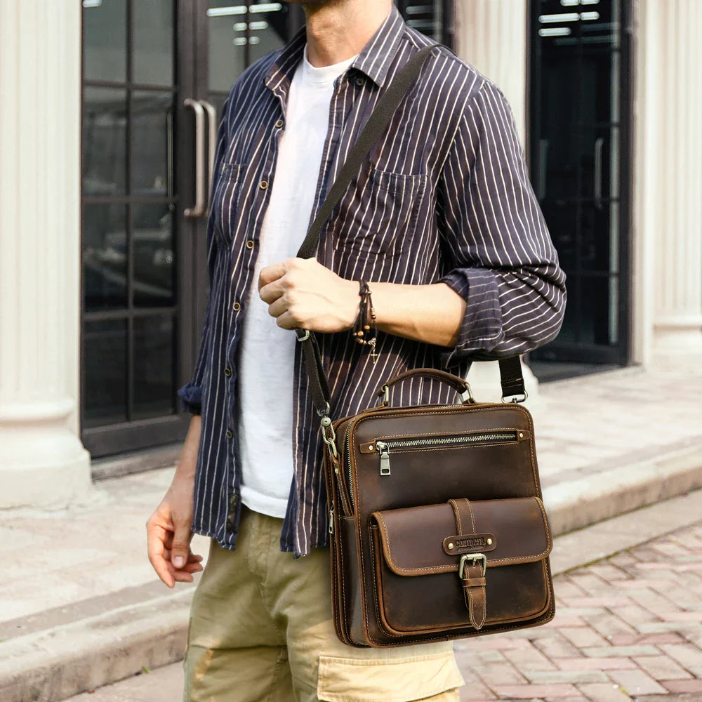 James | Men's Leather Crossbody Messenger Sling Bag